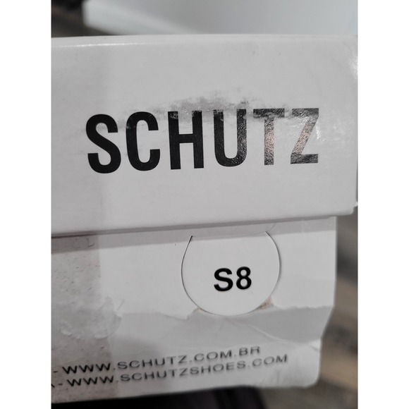 Schutz Pearl Glam Heel Black‎ Nude Buck Pointed Toe Mules Women's Size 7.5 - Picture 6 of 8